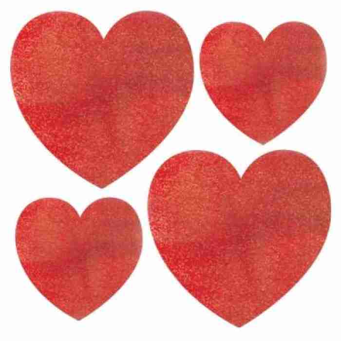 10 Mini Glitter Valentines Cutouts Heart