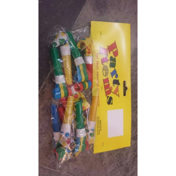 12 COLOURFUL Party Trumpet Wavers/Blowers - 4 Colours - Image 1
