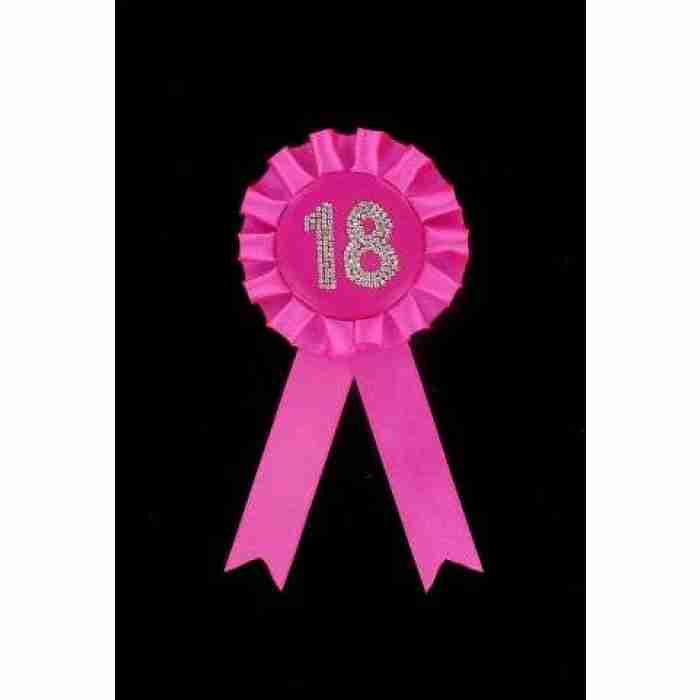 18th Birthday Pink Rossette Badge