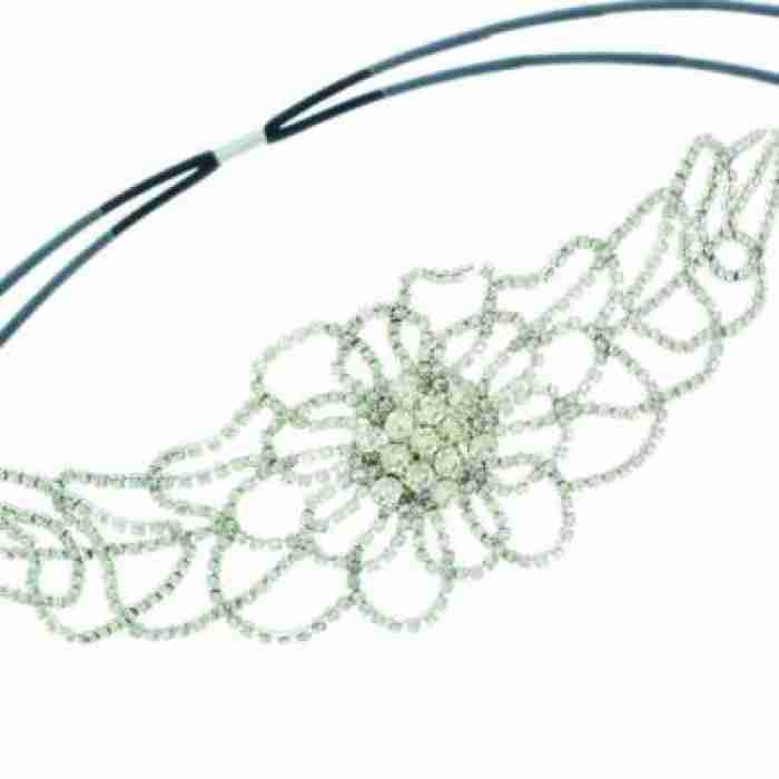 1920 s Flapper Headband with Flower Rhinestones img