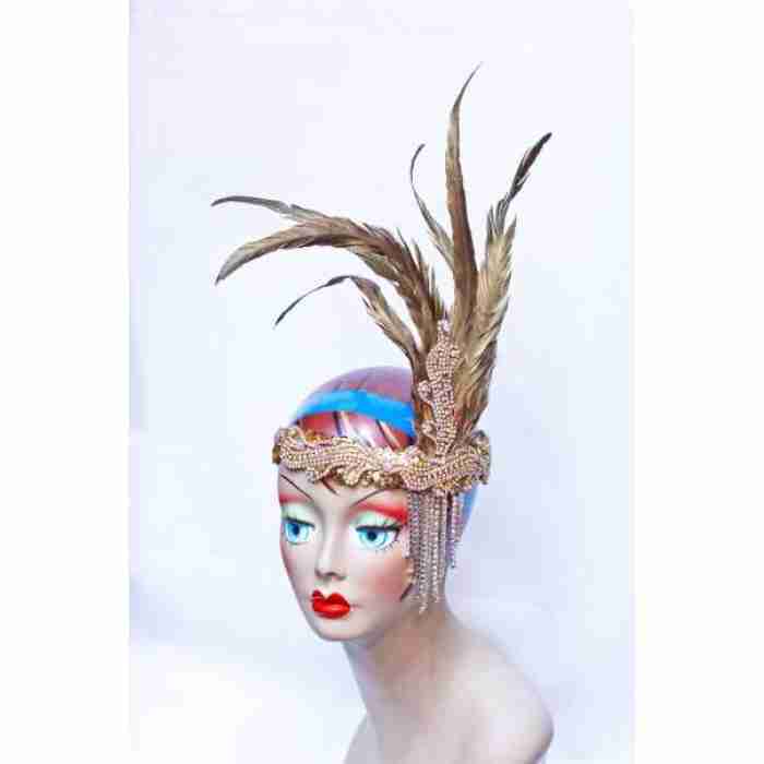 1920s Feather Headdress Gold1