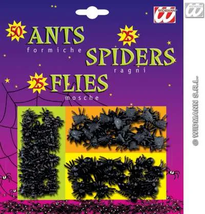 50 Ants 25 Spiders and 25 Flies