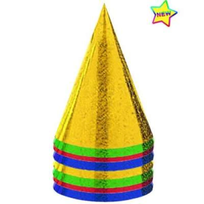 8 Foil Party Hats - Image 1