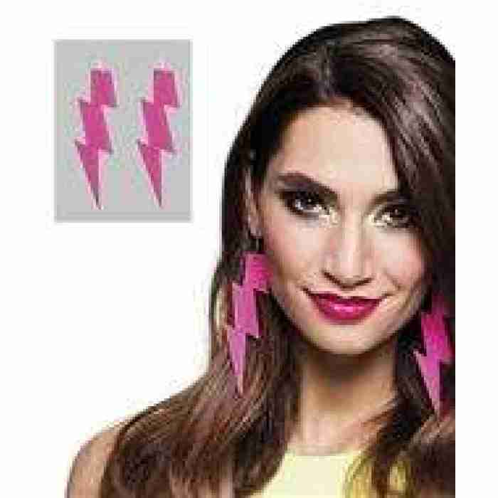 80 s Flash Earring Fushia Pink img