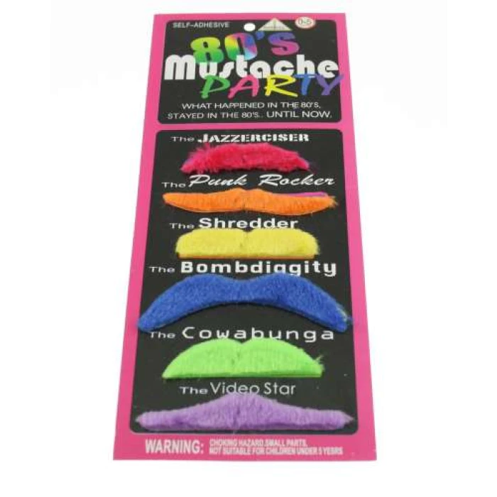80's Mustache Mullti Colour Set - Image 1