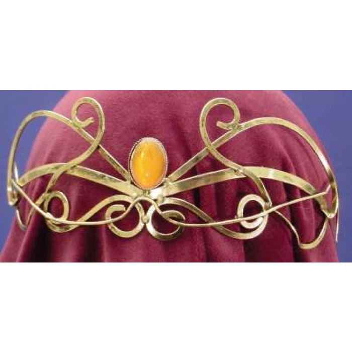 Antique Gold Circlet - Orange - Image 1