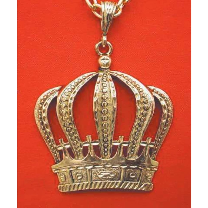 Antique Gold Crown Pendent - Image 1