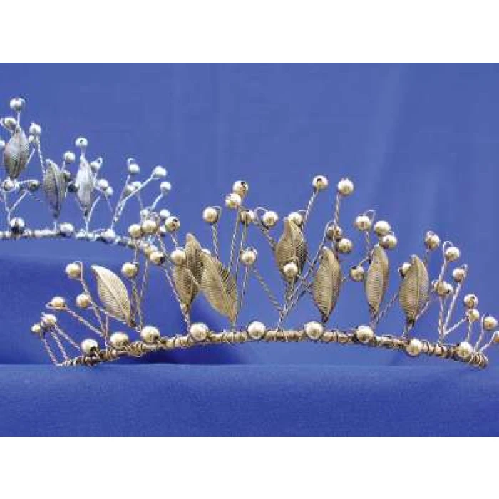 Antique Gold Leaf Tiara - Image 1
