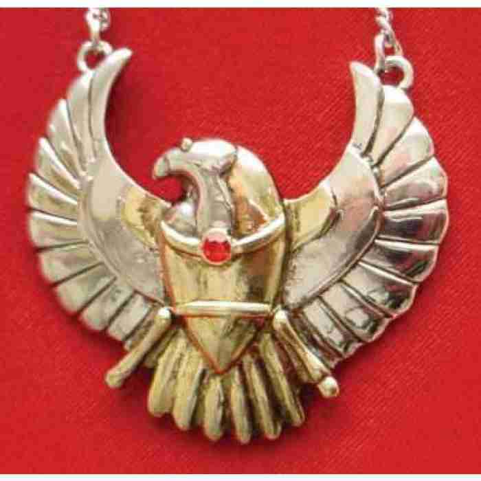 Antique Gold Silver Eagle Necklace img ..