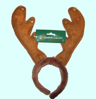 Antlers Brown w Lights Bells N6844 Img