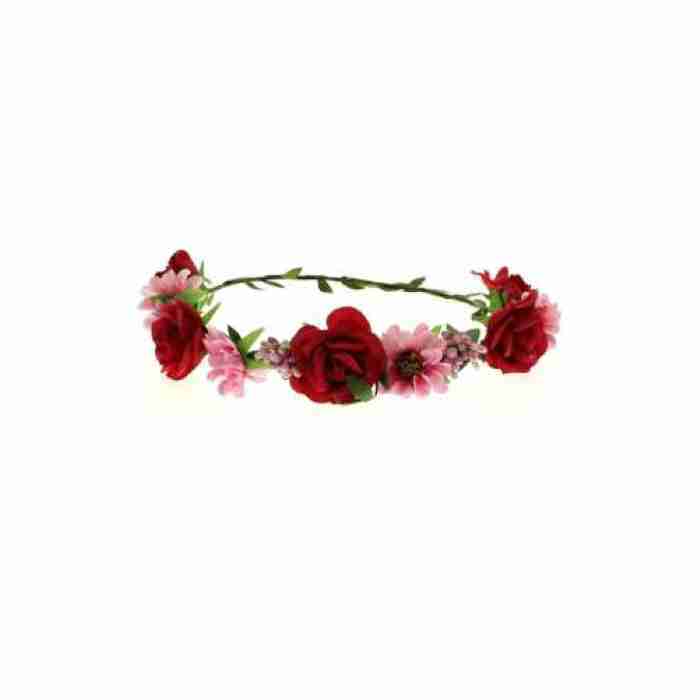 Baby Pink Sunflower Fuchsia Rose Hair Garland ZHG15014FUCH