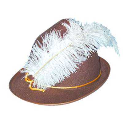 Bavarian Brown Felt Hat With Feather 11302 img