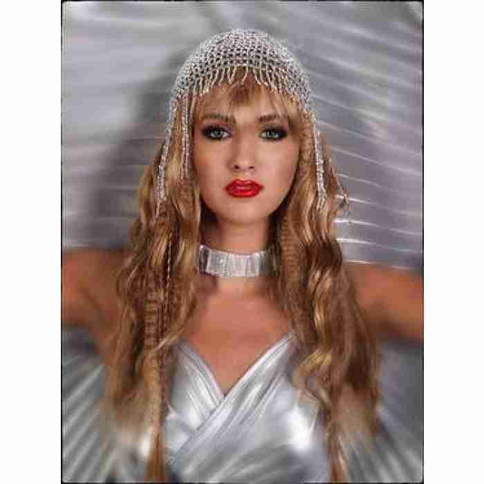 Beaded Head Piece Silver img