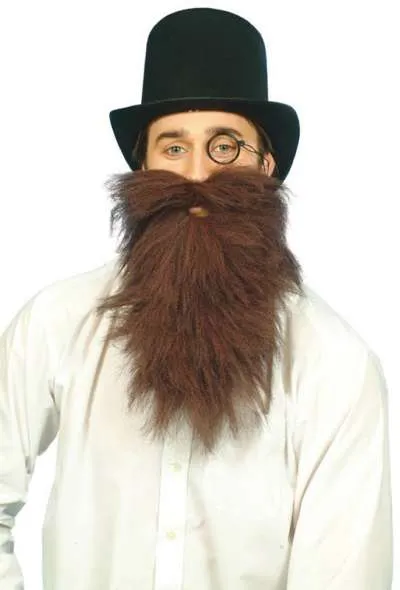 Beard and Moustache - Long - Brown
