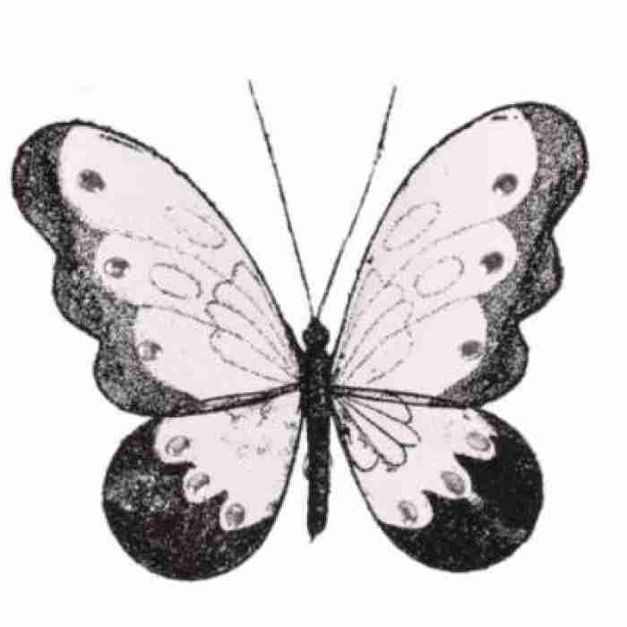 Beautiful Mesh Butterflies Black 18cm 227027