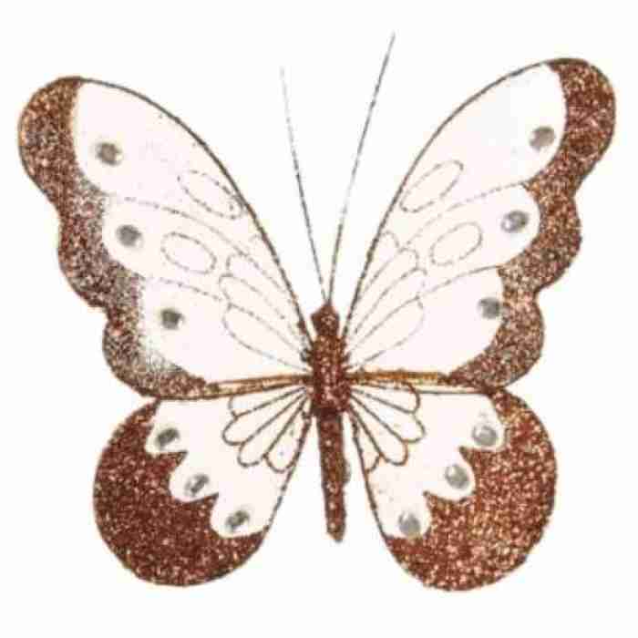Beautiful Mesh Butterflies Brown 18cm 228027