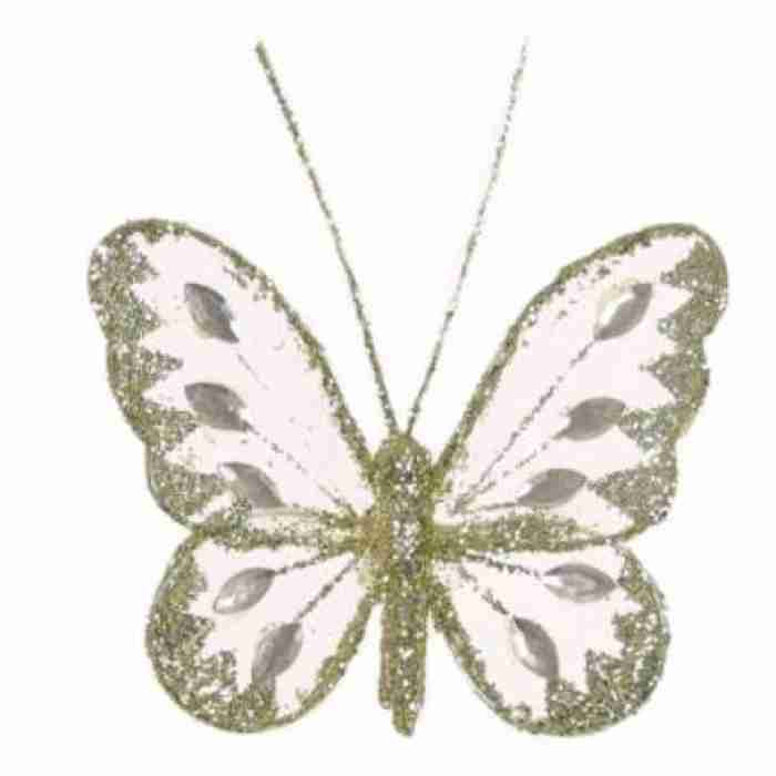 Beautiful Mesh Butterflies Champagne 8cm 212026