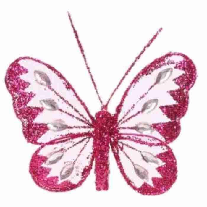Beautiful Mesh Butterflies Fuschia 8cm 251026