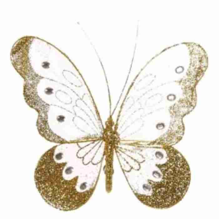 Beautiful Mesh Butterflies Gold 18cm 209027