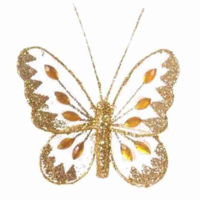 Beautiful Mesh Butterflies Gold 8cm 209026