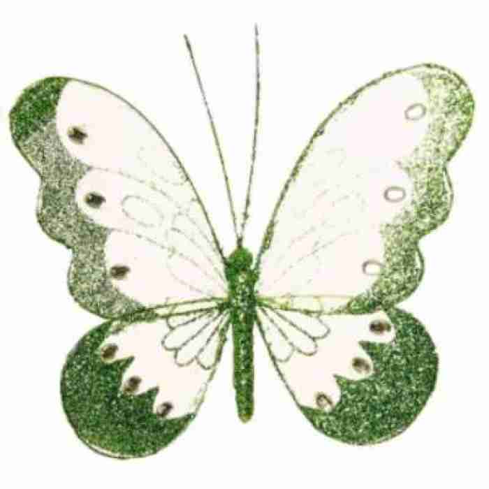 Beautiful Mesh Butterflies Green 18cm 257027