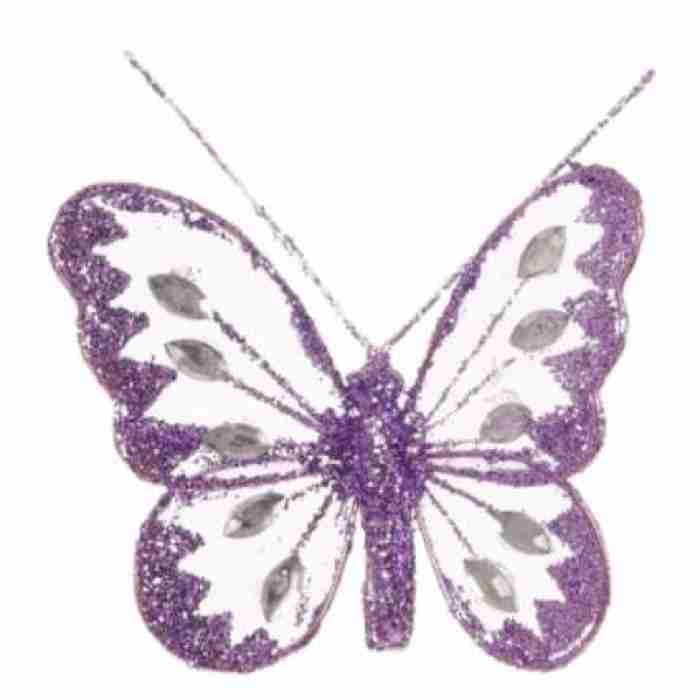Beautiful Mesh Butterflies Lilac 8cm 243026