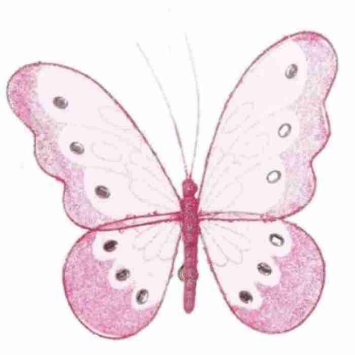 Beautiful Mesh Butterflies Pink 18cm 206027A