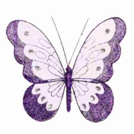 Beautiful Mesh Butterflies Purple 18cm 207027