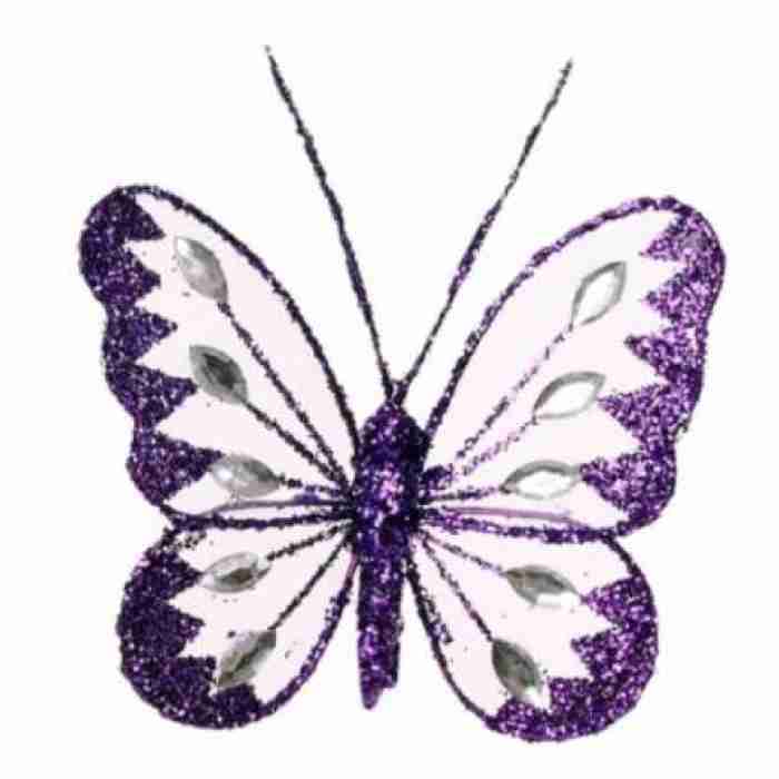Beautiful Mesh Butterflies Purple 8cm 207026
