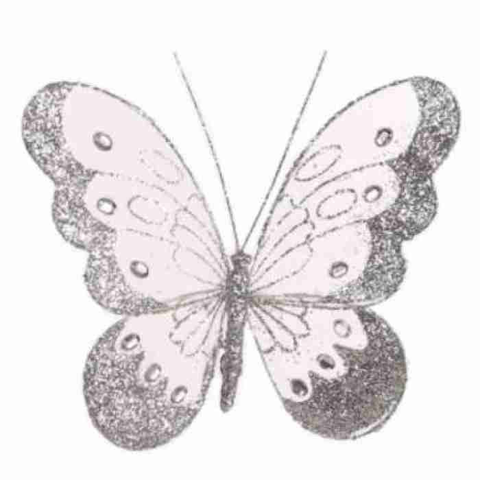 Beautiful Mesh Butterflies Silver 18cm 210027