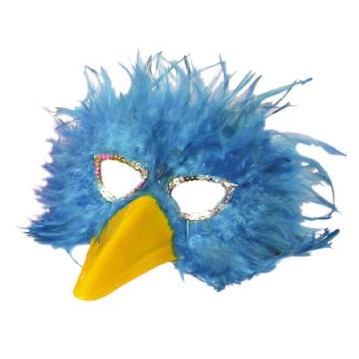 Bird Eyemask With Feathers Blue