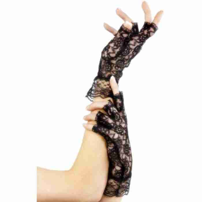 Black Lace Fingerless Gloves 98251