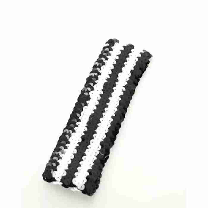 Black White Stripe Sequin Headband img