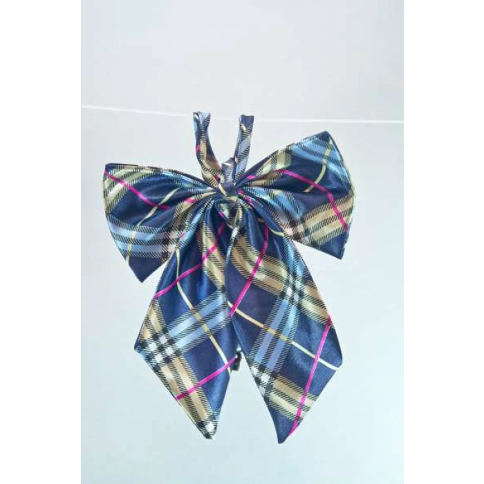 Bow Tie Blue Tartan Checkered - Image 1