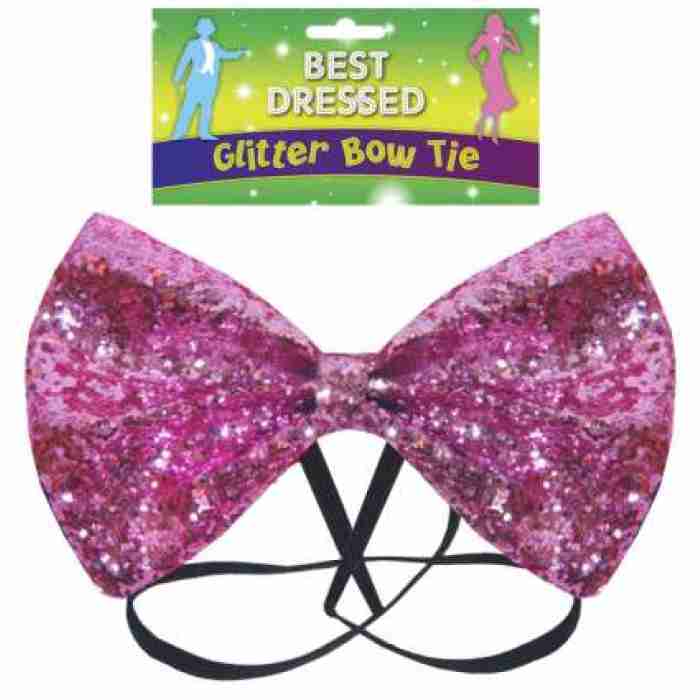 Bow Tie Glitter Pink1