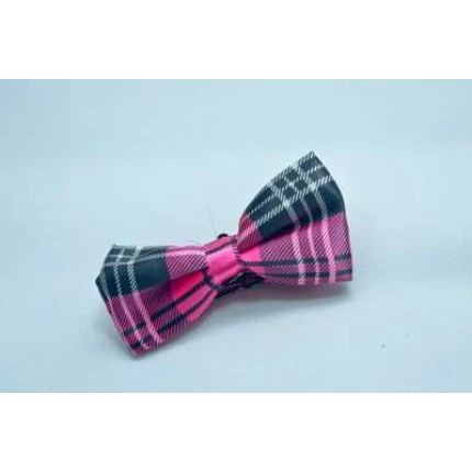 Bow Tie Pink Tartan Checkered