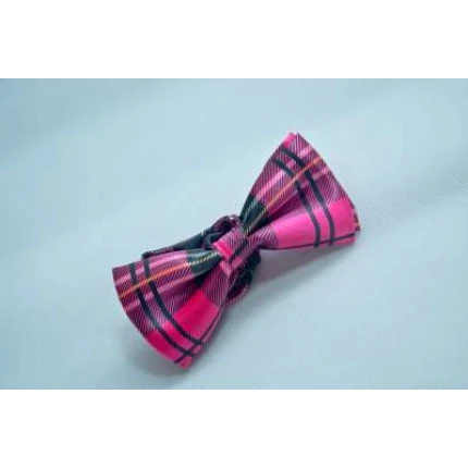 Bow Tie Pink Tartan Checkered