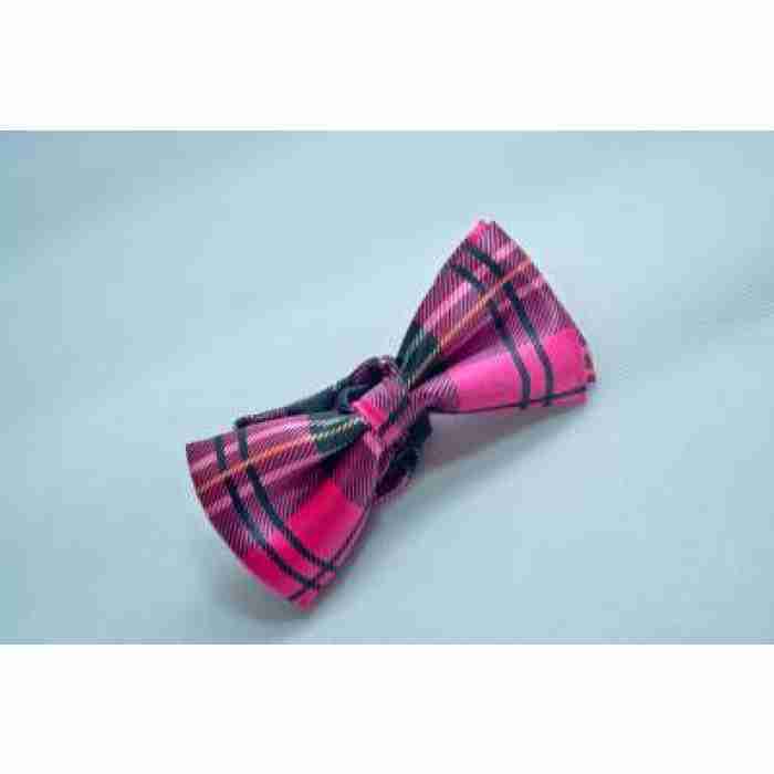 Bow Tie Pink Tartan Checkered DSC 0253
