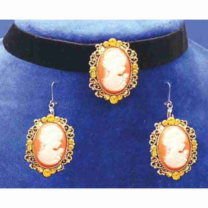 Cameo Choker Earrings img