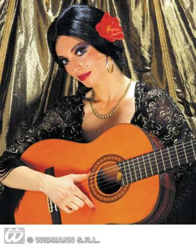 Carmen Wig with Flower in bag