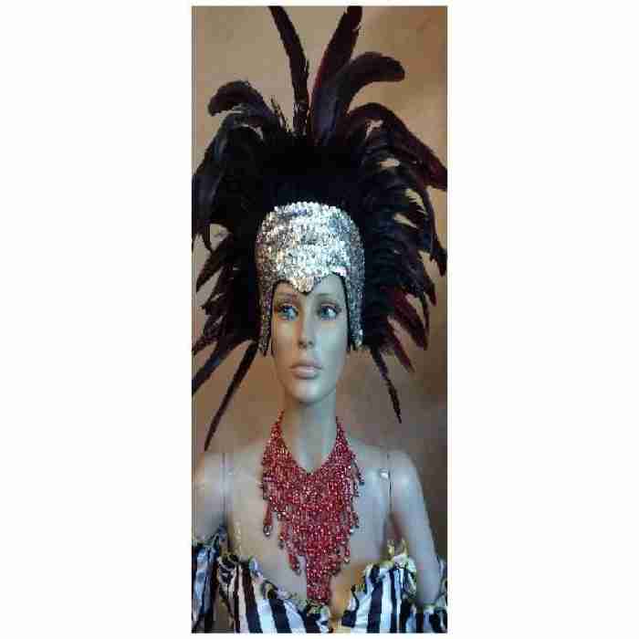 Carnival Sequin Headdress Silver1