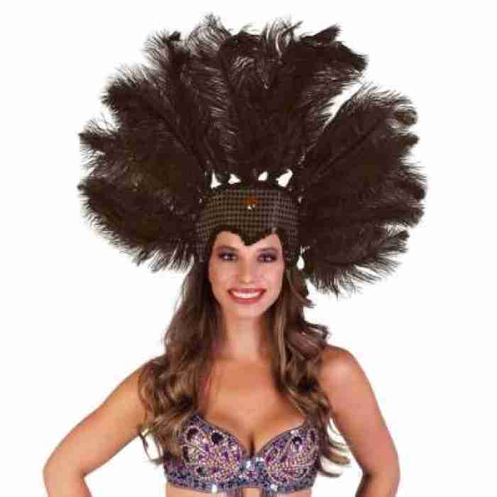 Carnival ShowGirls Feather Headdress Brown1