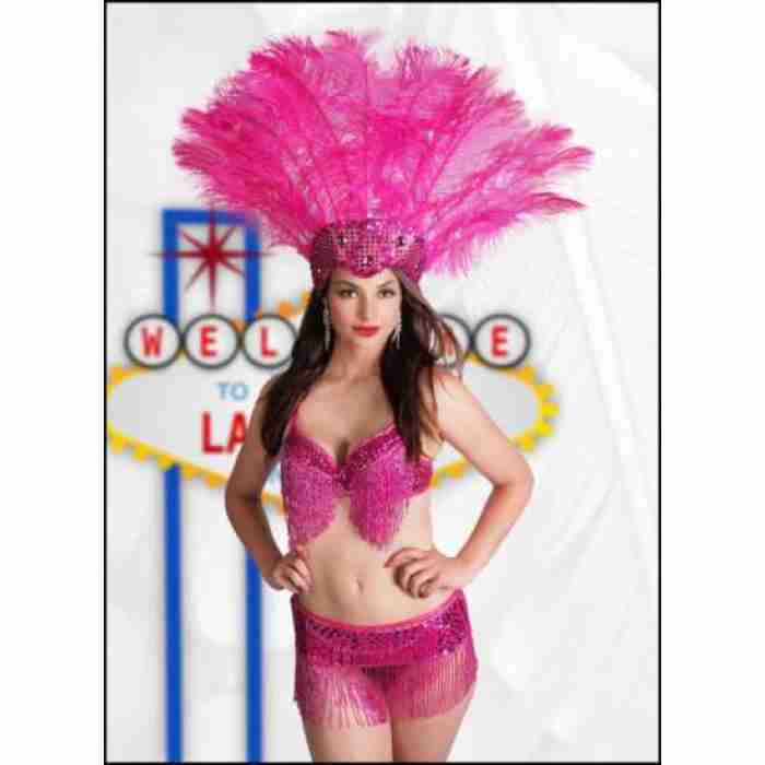 Carnival ShowGirls Feather Headdress Fuchsia1