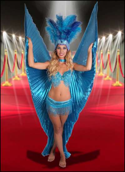 Carnival ShowGirls Sequin Beaded Fringed Belt Turquoise 2917B TRQ