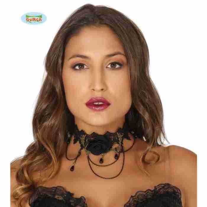 Choker Lace with Black Rose1