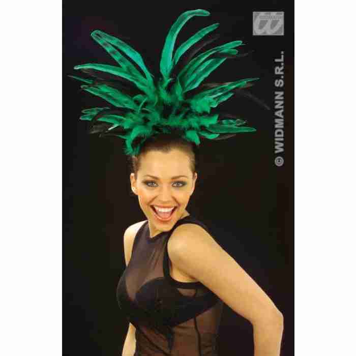 Copacabana Feathered Headbands BlackGreen1