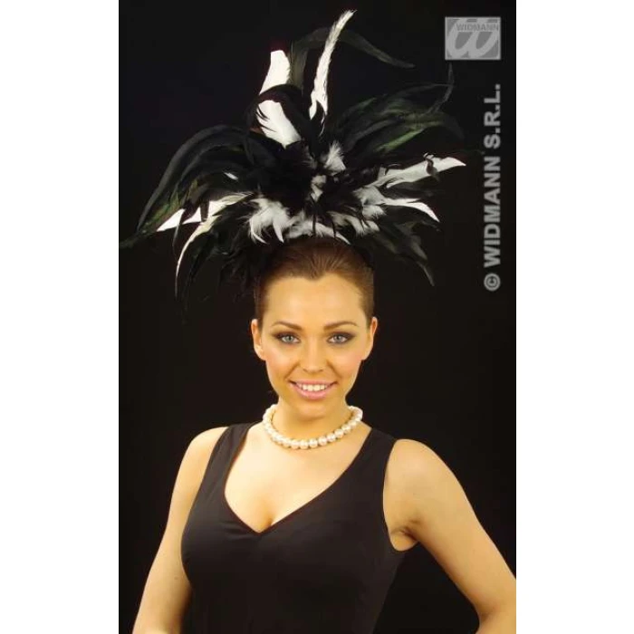 Copacabana Feathered Headbands - Black/White - Image 1