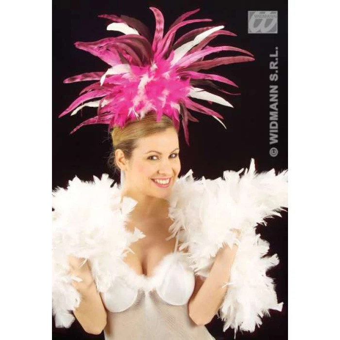 Copacabana Feathered Headbands - Pink/White - Image 1