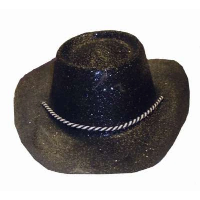 Cowboy Hat Glitter - Black - Image 1
