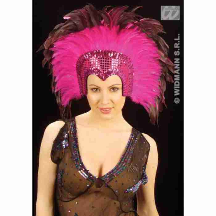 Crazy Horse Feathered Headdress Pink1